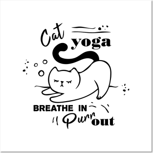 Funny cat yoga quote Posters and Art